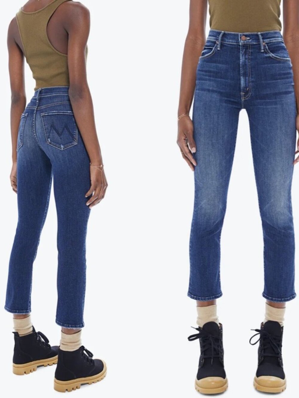 MOTHER Women's Straight Leg Jeans in Medium Blue Wash
